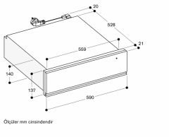Gaggenau WSP221132 200 serisi Isıtma çekmecesi 60 x 14 cm Gümüş