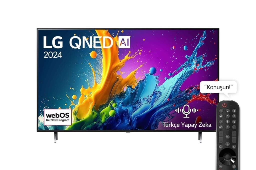 LG 86QNED80T6A 86 inç LG QNED AI QNED80 4K Smart TV AI Sihirli Kumanda