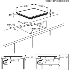 Electrolux EHF6240IOK Cam Seramik Ankastre Ocak 60 cm
