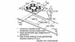 Siemens EO7C8HO12O iQ100 Ankastre Gazlı Ocak Titanyum Gri