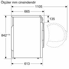 Siemens WQ45B2AXTR  iQ700 Isı Pompalı Kurutma Makinesi Gümüş