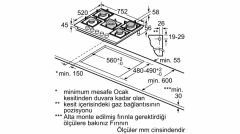 Siemens EP7A2QB20 iQ500 Ankastre Gazlı Ocak Beyaz