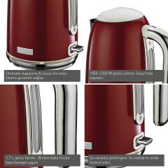 BergHOFF 7950030 Gem Retro 1,7 Lt Kırmızı Su Isıtı