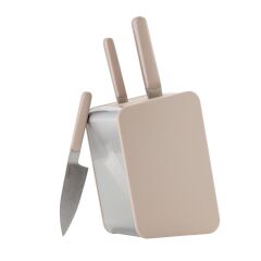 Berghoff 9800227  Home Elements Dikdörtgen Bıçak Blok Mushroom