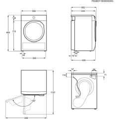 Electrolux EW6D39CBT 600 Serisi GentleCare 118 l XXL Tamburlu D Enerji Sınıfı 9 kg Isı Pompalı Inverter Kurutma Makinesi