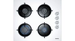 Siemens EO6C2PB11O Ankastre Gazlı Ocak Sert Cam Beyaz 60 cm