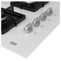 Beko BOCD K 6510 EWB Ankastre Gazlı Cam Tablalı Ocak Beyaz