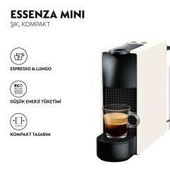 Nespresso C35 Essenza Mini Kapsüllü Kahve Makinesi ve Süt Köpürtücü Aksesuar Beyaz