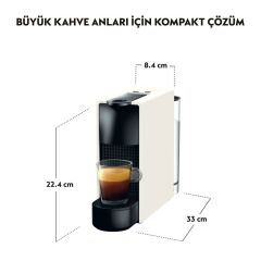 Nespresso C35 Essenza Mini Kapsüllü Kahve Makinesi ve Süt Köpürtücü Aksesuar Beyaz