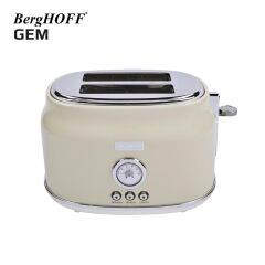 BergHOFF 7950042 GEM RETRO Krem Rengi İki Dilim Ekmek Kızartma Makinesi
