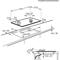 Electrolux KGG75362K Ankastre Gazlı Cam Seramik Ocak