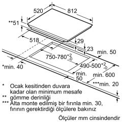 Siemens EX875LVC1E iQ700 Indüksiyon Cam Seramik 80 Cm Siyah Ocak