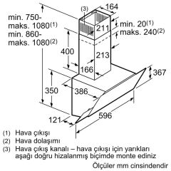 Siemens LC68KAK60T iQ300 Duvar Tipi Davlumbaz Siyah 60 Cm