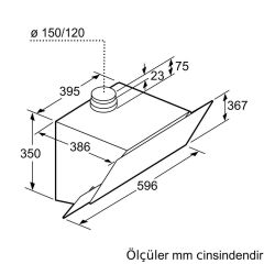 Siemens LC68KAK60T iQ300 Duvar Tipi Davlumbaz Siyah 60 Cm
