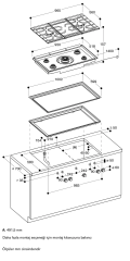 Gaggenau CG492211 400 Serisi Gazlı Ocak 100 cm Doğal Gaz 20mbar
