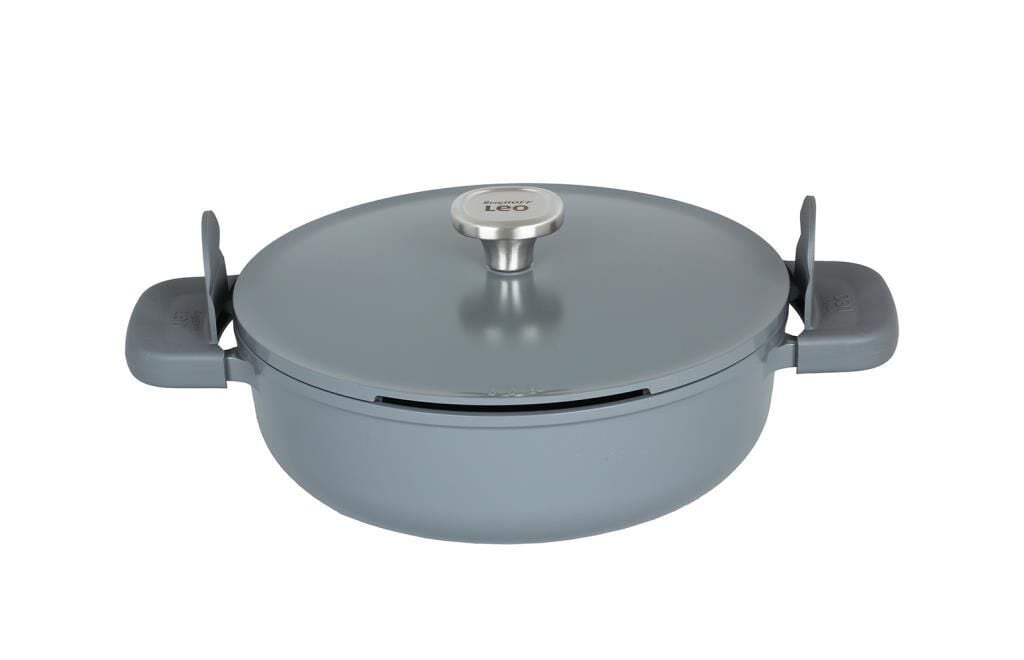 BergHOFF 8501446 Leo Phantom Kapaklı Yapışmaz Pilav Tenceresi Smoked Grey 28 Cm